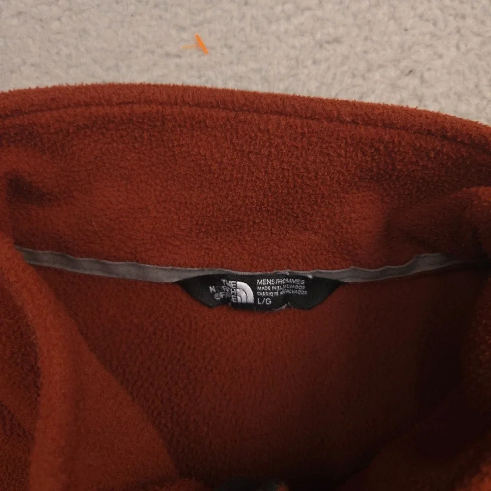 The North Face Fleece Jacket Mens L Rust Brown Full Zip Outdoor Hiking